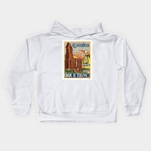 Coimbra Portugal Vintage Poster 1935 Kids Hoodie